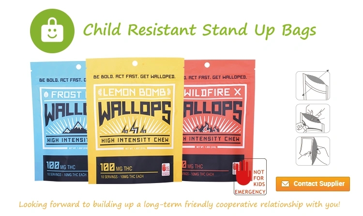 Eco-friendly Recyclable Packaging Medicinal Marijuana Cannabis Child Resistant Pouches Eco-friendly Recyclable Packaging Medicinal Marijuana Cannabis Child Resistant Pouches
