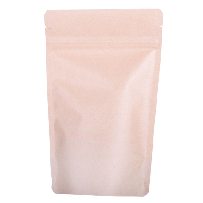 Resealable kraft paper stand up pouches wholesale in stock