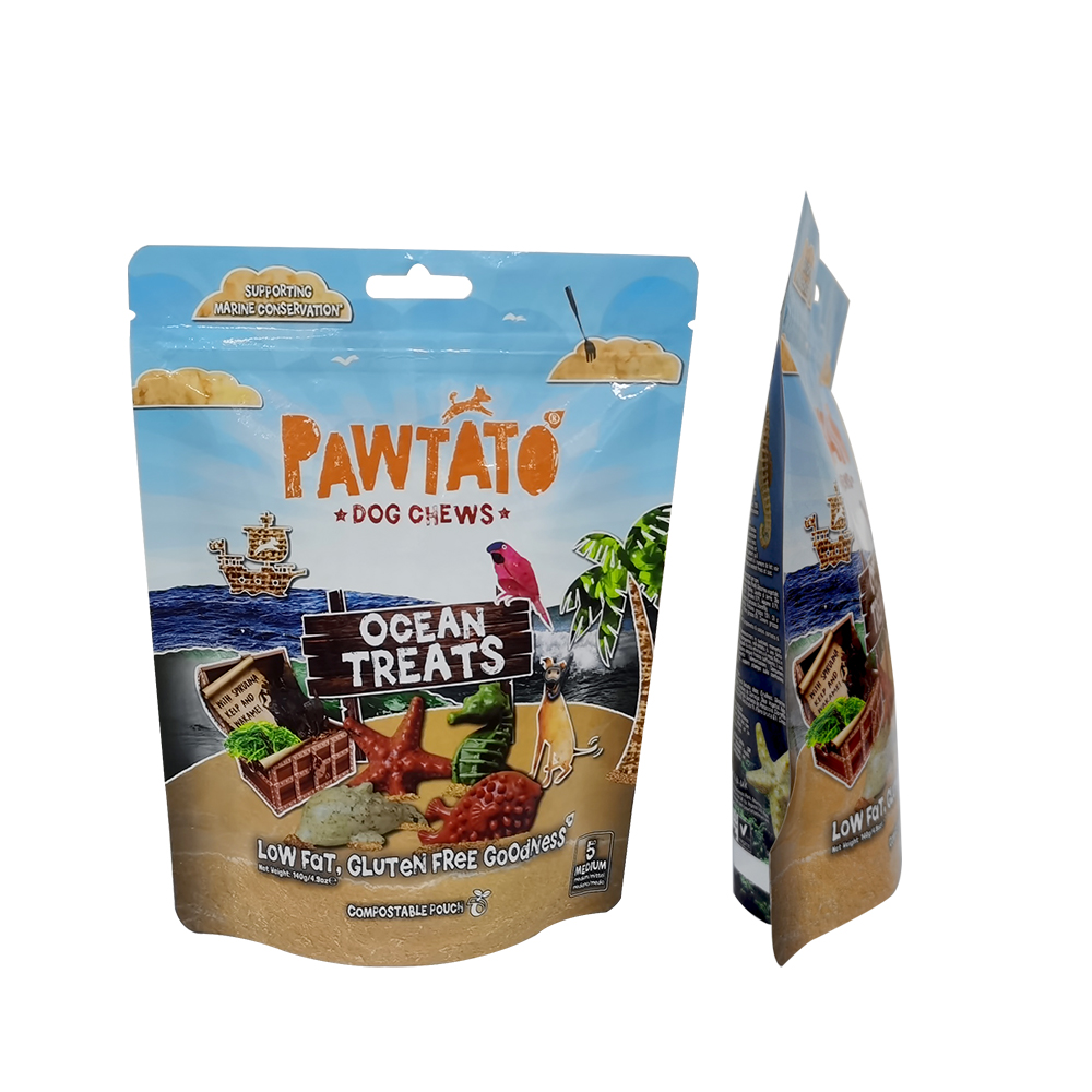 Compostable Stand Up Pet Treat Food Bag with Ziplock in Australia