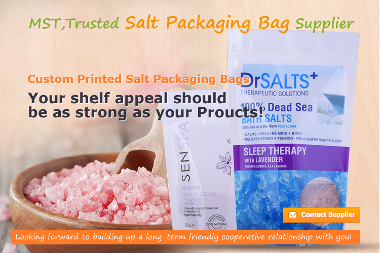 Custom printing Recyclable bath salt bags Wholesale  salt packaging bag