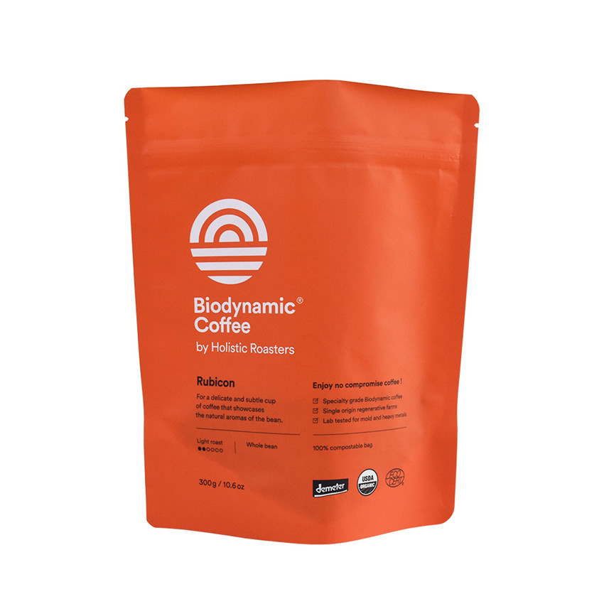 Fully Compostable coffee packaging bag with zipper Fully Compostable coffee packaging bag with zipper