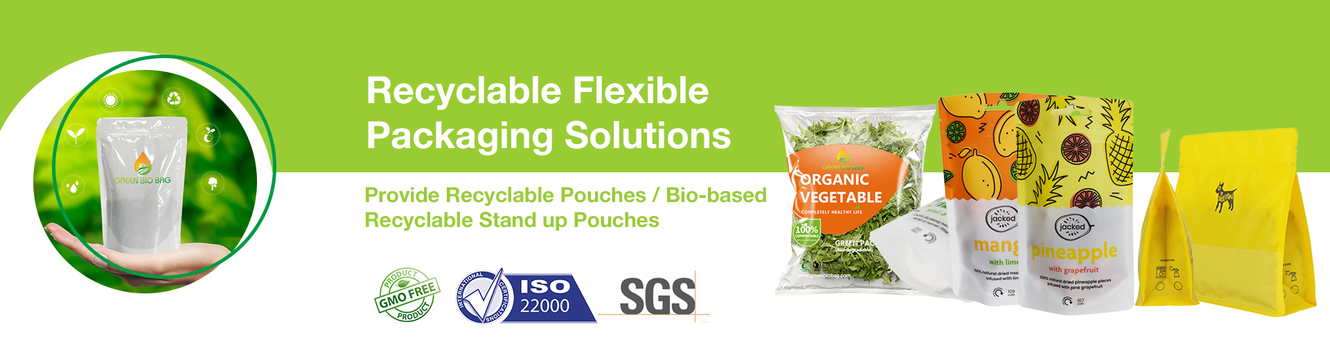 100% Renewable Plant Materials Bio-based PE Recycle #4 Dried Pineapple Packaging Bag 100% Renewable Plant Materials Bio-based PE Recycle #4 Dried Pineapple Packaging Bag