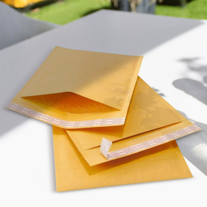Waterproof Plastic Free Bubble Lined Self-adhesive Yellow Compostable Shipping Mailers