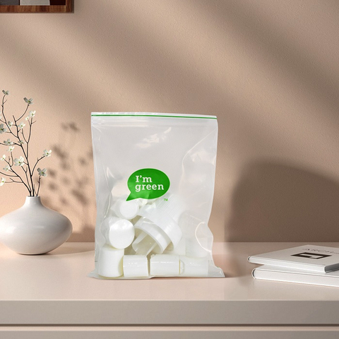 Transparent Recycle Green PE Air Tight 3.5 Zipper Smell Proof Marijuana Storage Bags