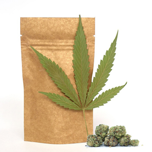 Low Carbon Footprint Recycled Kraft Paper Stand Up Pouches for CBD Weed Flower