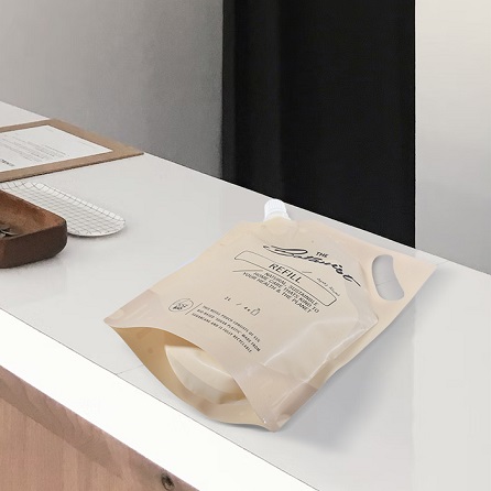 recyclable refill pouch with spout