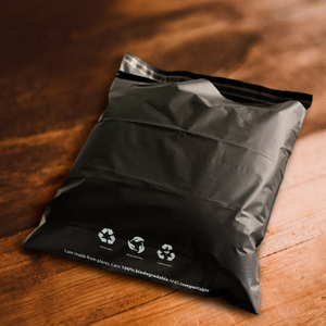 Moisture-proof Custom Logo Black Color Home Compostable Clothes Shipping Bags