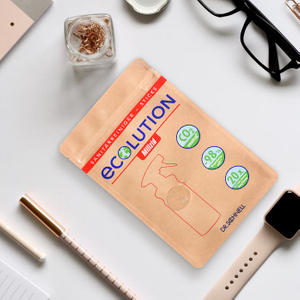 Fully Compostable Kraft Glossy Eco Friendly Stand Up Pouches with Window for Cleaning Sticks