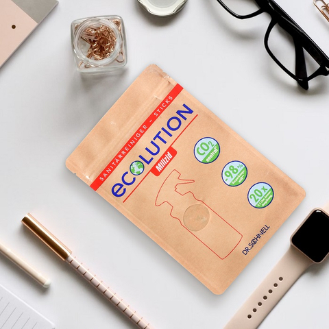 Fully Compostable Kraft Glossy Eco Friendly Stand Up Pouches with Window for Cleaning Sticks