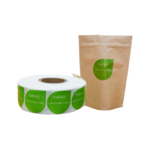 Moisture-proof Food Grade Material Logo Printing Adhesive Biodegradable Sticker Labels
