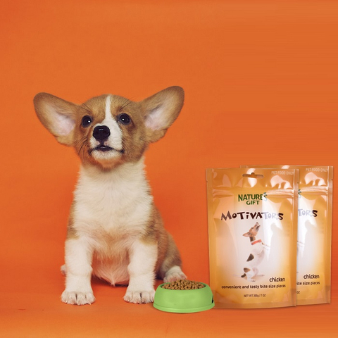 Bolsa Stand Up Custom Food Grade Storage Package Small Orange Resealable Dog Food Bag