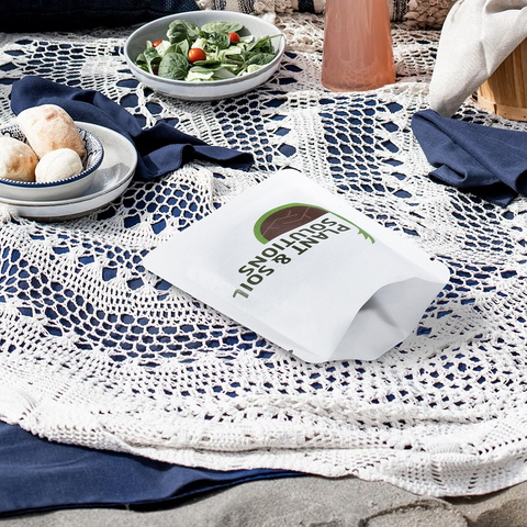 3 Side Seal Matte White Custom Small Paper Biodegradable Hemp Seed Bags