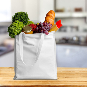 Foldable Biodegradable Box Bottom Grocery White PVA Water Soluble Shopping Bags with Handle