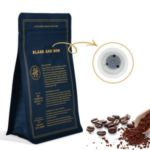 Plant-based Recycle Paper Blue Custom 12 Oz Coffee Bags with Valve Wholesale