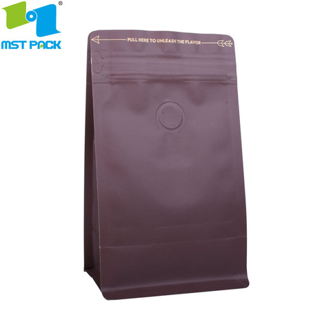 500g kraft paper coffee bag with valve for bean in stock