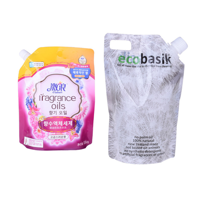 Creative design UV spot packaging of detergent powder laundry bag for hotels spout pouches manufacturers in bangalore