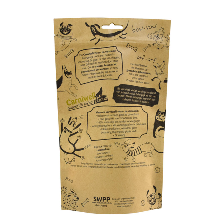 Exquisite U Bottom Seal Paper Recycle Food Bag for Pets Pet Food Pouch Wholesale