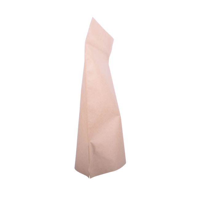 Compostable standup kraft stock bags with semi-clear window