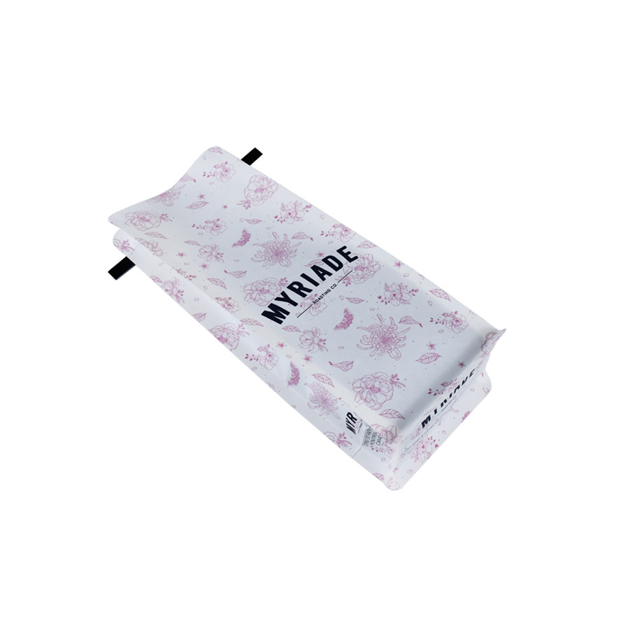 Matte Printing Pocket Zip Quad Seal Black Tea Pouch Bags