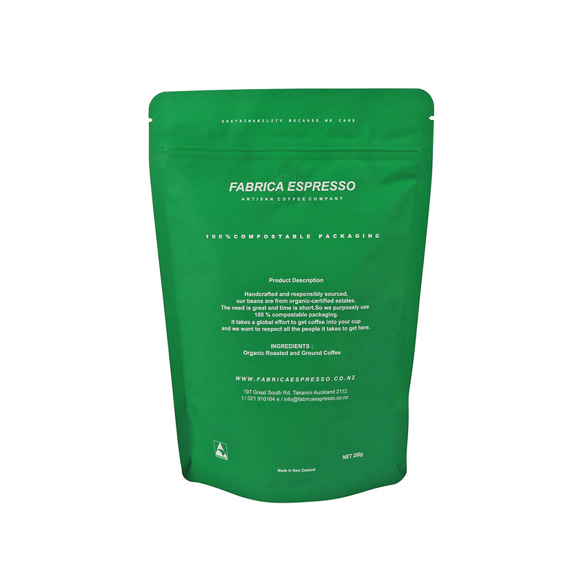 Customized Logo Top Seal Compostable Packaging Manufacturers Clear Front Mylar Bags 250g Coffee Bags