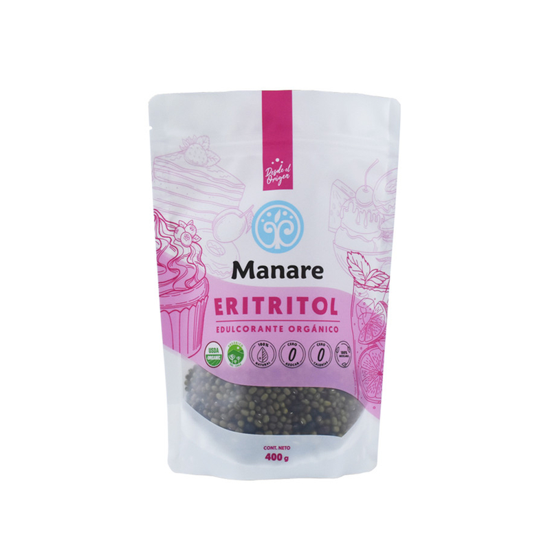 Custom Gravure printing compostable food bag with resealable Zipper