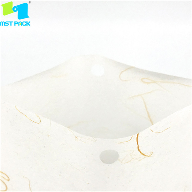 Rice paper laminatd biodegradable plastic seal bags with clear window for food packing