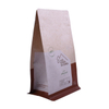 High quality laminate customized-logo kraft paper coffee bag with valve in square bottom bag