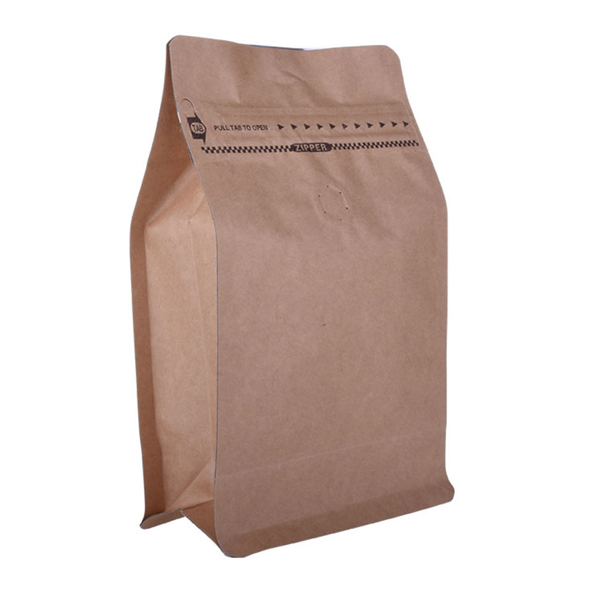 High Quality Ziplock Clear Flat Bottom Kraft Paper Bag Wholesale