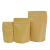 Brown kraft heat seal foil bags customized-size food packaging with zip lock