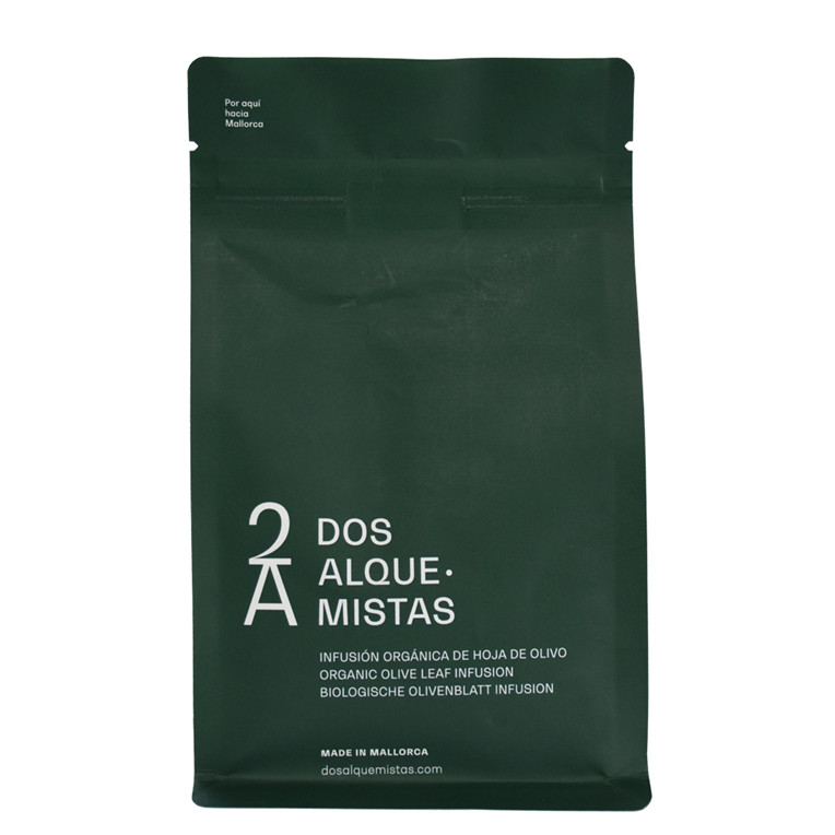 Customized Print Newest Biodegradable PBAT Material Flat Bottom Tea Bags pouch