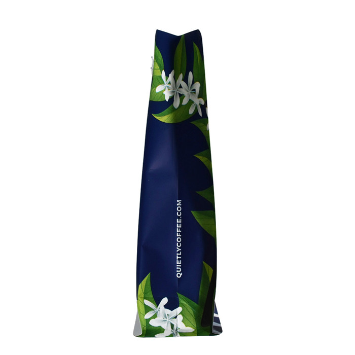 Custom print block bottom coffee pack paper for bag with tin tie