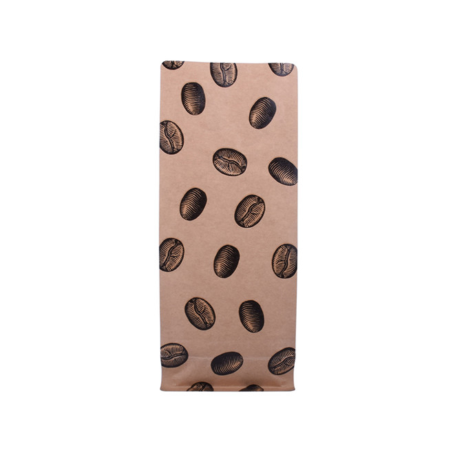 Laminated flat bottom kraft paper printed 12 oz coffee bags with valve