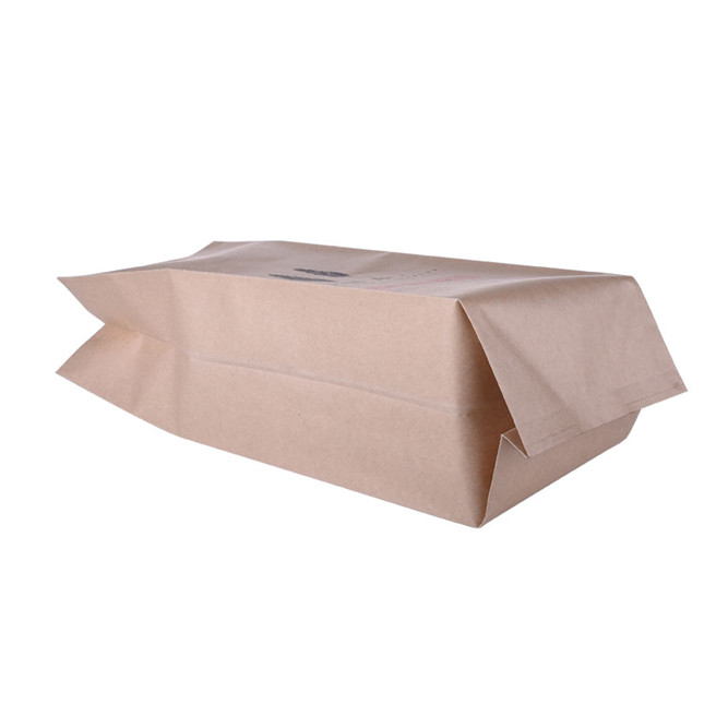 Custom printed side gusseted brown kraft coffee bags with valve tin tie rolled