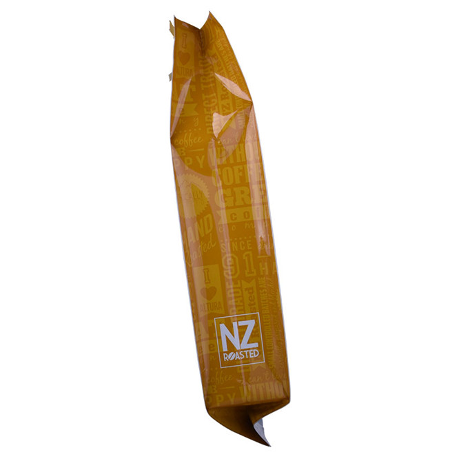 Side gusseted laminate high barrier coffee packing bag with one way valve
