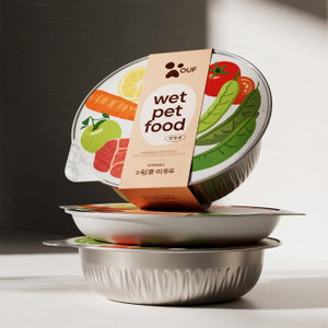Custom Size Wet Pet Food Packaging Aluminum Foil Container