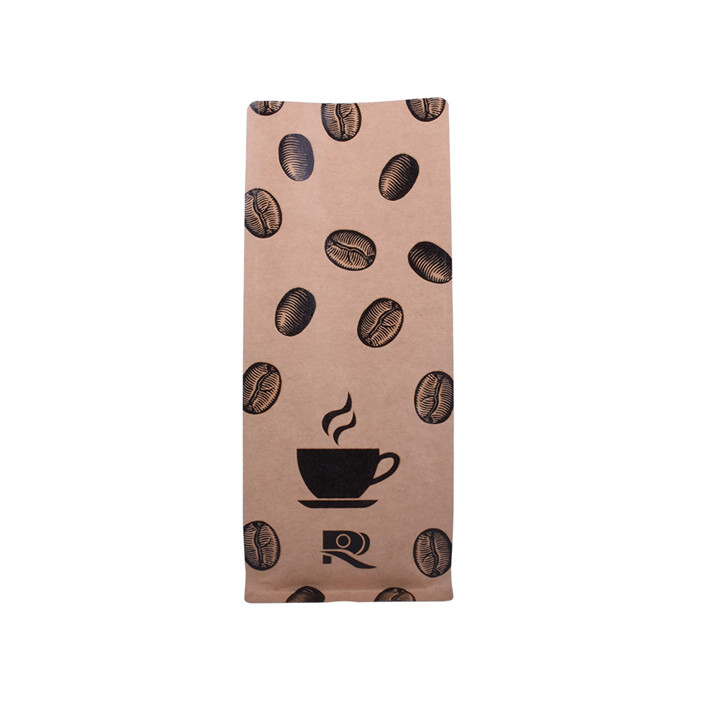 Sustainable biodegradable food safe packaging block bottom coffee bag with printing