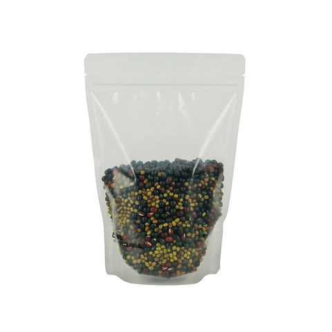 Standup full clear coffee bag zipper pouch with valve