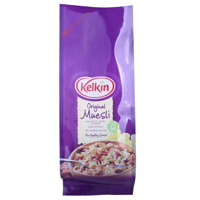 Laminated Oatmeal polyethylene bags with custom print for muesli