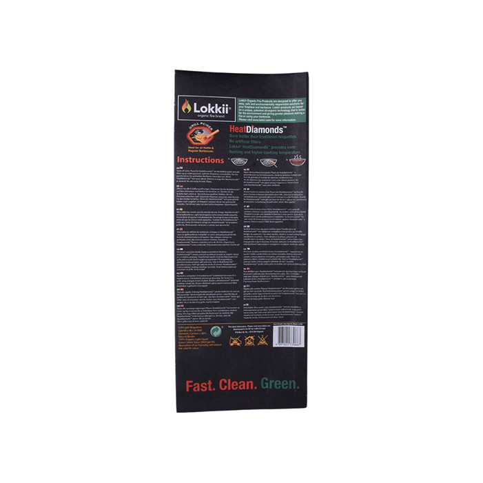 Custom side gusset bag kraft paper charcoal pouch with printing
