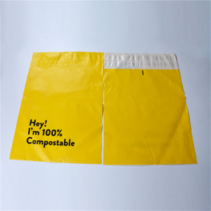 Flat biodegradable corn starch eco friendly shipping products mailer bags