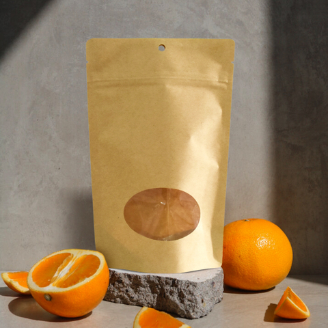 Eco-friendly Zipper Seal Stand Up Pouch Kraft Paper Child Resistant Bags with Window