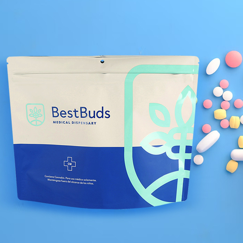 Customized Aluminum Foil Resealable Smell Proof Compostable CR Zipper Bags for Medicament