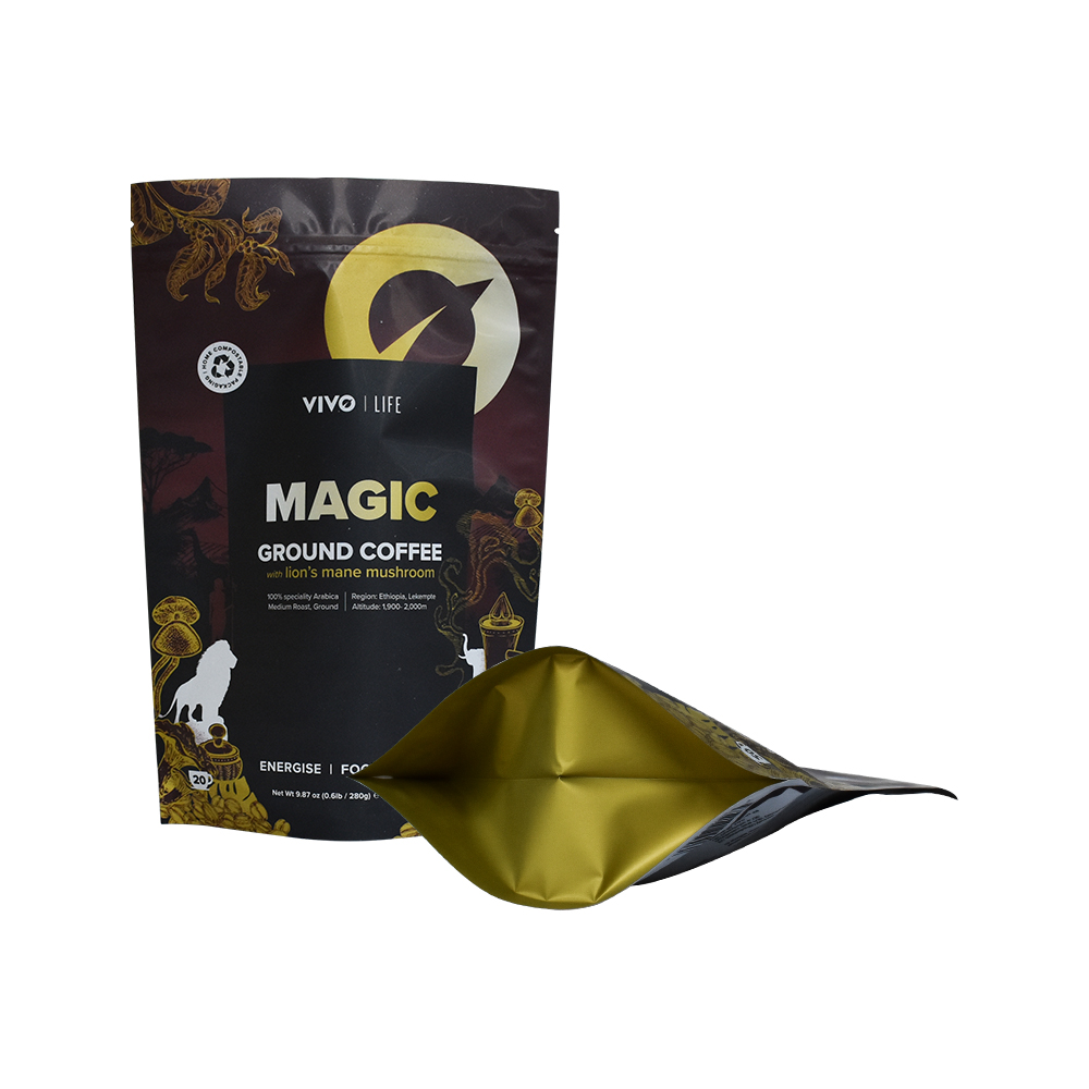 Compostable Foil High barrier Stand Up Coffee Bag 