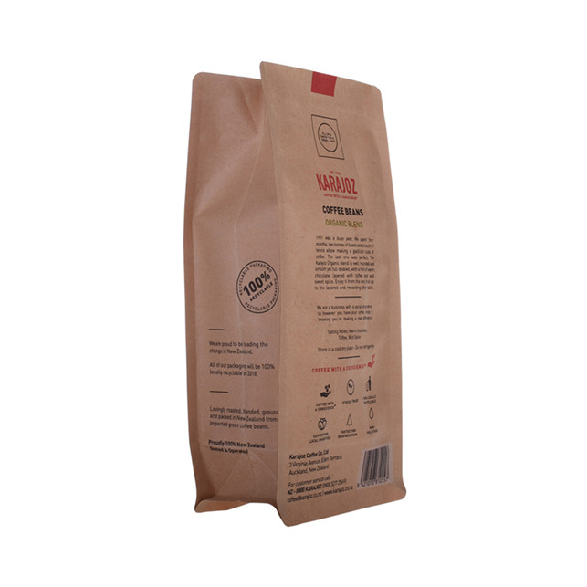 Compostable printed box bottom coffee bag with valve