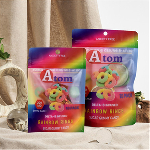 Custom Printed Eco Friendly Resealable Child Proof Zipper Mylar Bags for Edibles