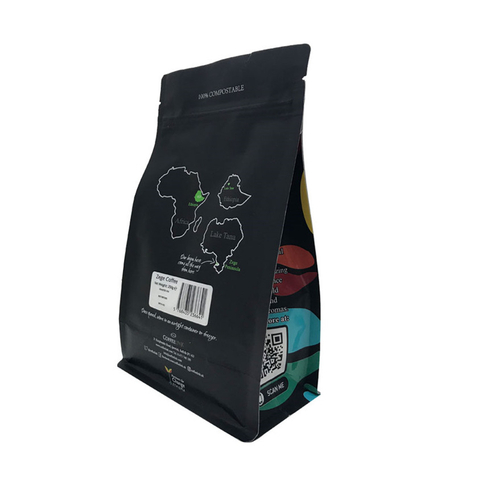 Eco Friendly Pla Flat Bottom Coffee Bag