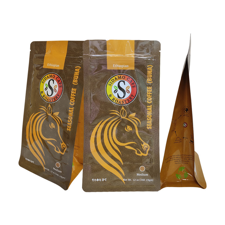 Custom Made Embossing Kraft Paper Coffee Bags