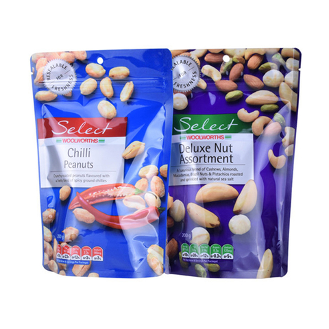 Snack Use And Gravure Printing Surface Zipper Bag Stand Up Pouch