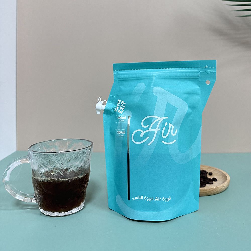 Custom Printed Cold Brewer Coffee Packaging Spout Pouch