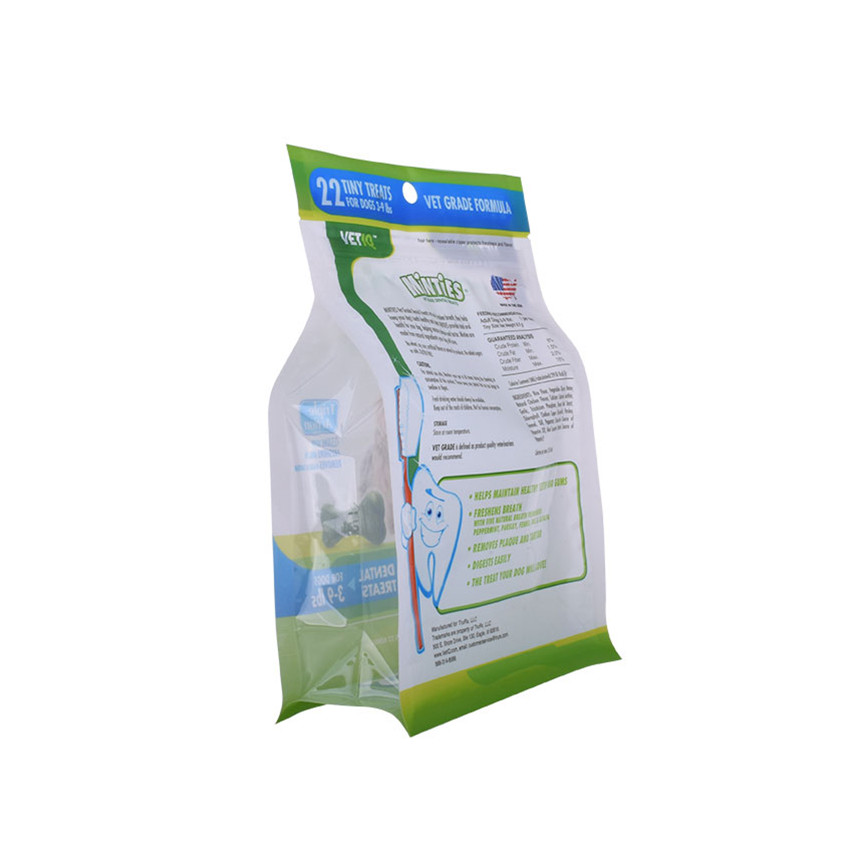 Moisture Proof Transparent Biodegradable Ziplock Bags Gusset Packaging 1kg Plastic Animal Feed Bag